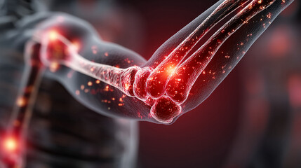 Human arm joint pain anatomy medical illustration healthcare concept
