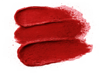Red lipstick swatches demonstrating creamy texture and color. Ideal for beauty campaigns, makeup blogs, or cosmetic product promotion