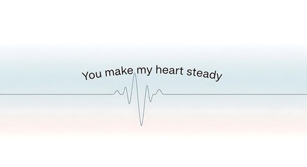 Heartbeat Steady Illustration with Emotional Quote on Gradient Background