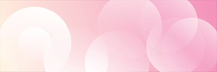 Minimalist banner background, pastel colorful, pink and yellow gradations. Circle effect style geometric, abstract background.