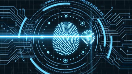 Digital Fingerprint Scan for Biometric Security and Data Protection. - Powered by Adobe