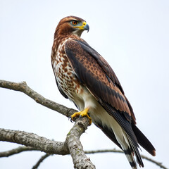Tailed hawk perched on a tree branch, hawk, bird, animal, wildlife, predator, feathers, eyes, beak, nature, perched, tree