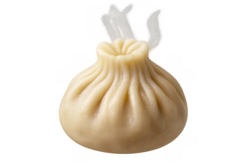 Steaming hot georgian khinkali dumpling, a delicious traditional ethnic cuisine, fresh from the pot and ready for eating