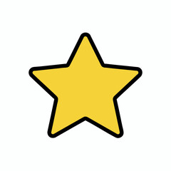 Bright yellow star icon with bold outline