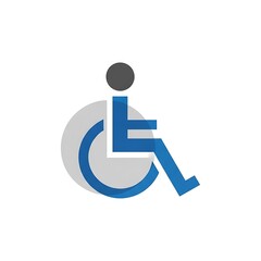 Wheelchair Accessibility Symbol on White Background.