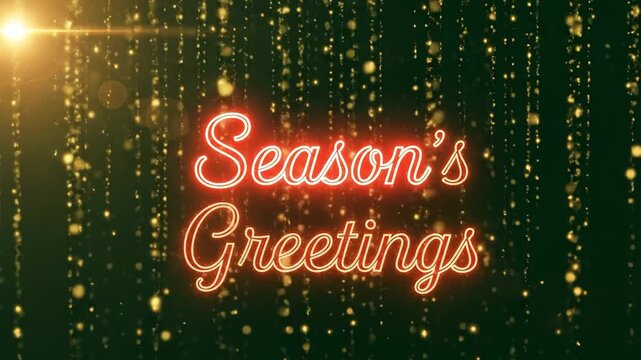 Season's Greetings Holiday Card Design with Shimmering Lights and Festive Colors