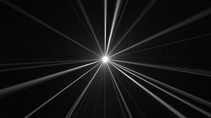Bright white light burst with radiating beams on a black background light explosion starburst - Powered by Adobe