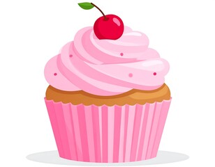 Pink cupcake with cherry (5)