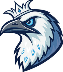 Regal Eagle Mascot Logo Design with Crown and Majestic Feathers, Symbolizing Power and Leadership