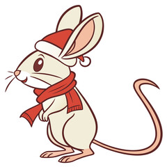 Surprised expression on a Jerboa in a Christmas theme – Festive Cheer vector art