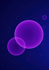 Obraz premium Vibrant purple retro circles and tiny white stars creating a cool geometric pattern on a deep blue background, graphic, circle, cool