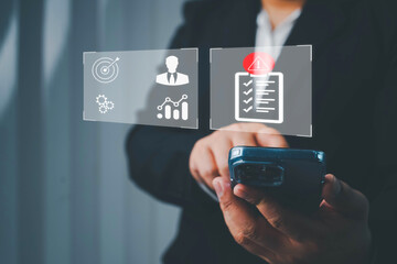 Businessmen analyzing and managing investment risks with forecasting, evaluation, and financial strategy planning for effective business risk control.