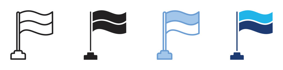 Flag icon set multiple style collection