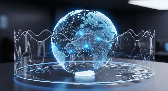 Digital Earth Globe Technology Concept With Futuristic Elements