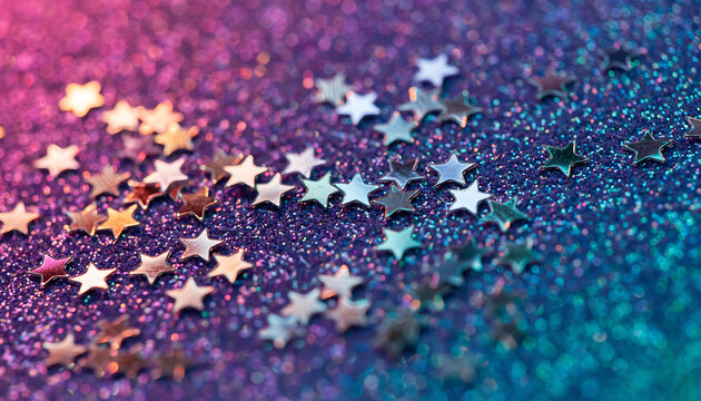 Starry Glitter Texture Background with Colorful Shimmer