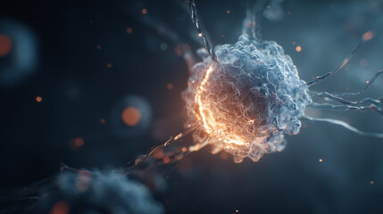 A cinematic visualization of autophagy, the cellular cleansing process of recycling damaged components.