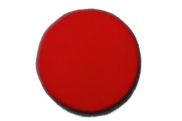 Red circle with blur effect creating a soft edge, abstract round shape on transparent background