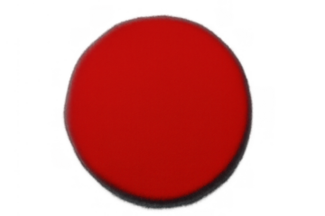 Red circle with blur effect creating a soft edge, abstract round shape on transparent background