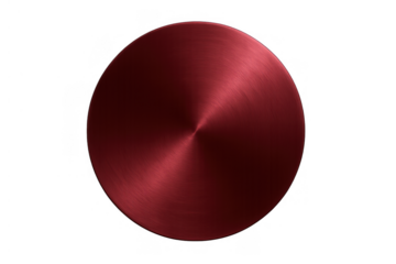 Circular brushed red metal texture simulating a reflective concentric pattern, abstract metallic background