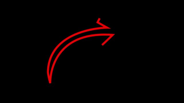 ketch arrow animation. Doodle upward arrow moving in clean line style video