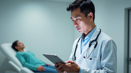 Doctor Reviewing Digital Patient Records