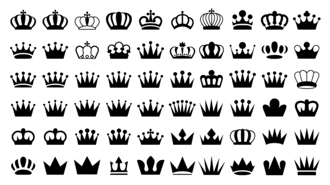 Elegant crown collection symbolizing leadership, royalty, and success