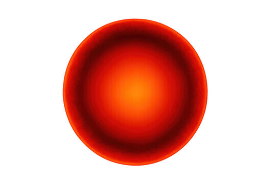 Red orange glowing abstract sphere with radial gradient and vibrant colors on transparent background