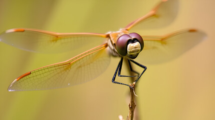 Broad-bodied chaser dragonfly (female) close up