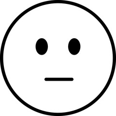 Blank Face Emoji Icon - Neutral Expression, Emotionless, Simple Smiley Symbol