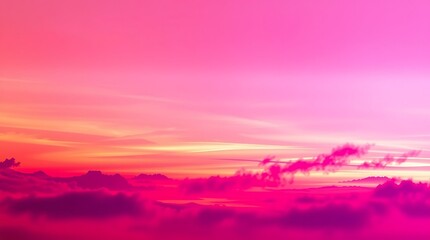 Obraz premium Surreal Prism Sunset Gradient Sky with Iridescent Haze and Dreamy Ambient Light Background