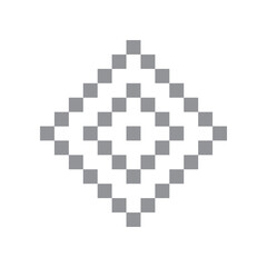 Pixelated Concentric Rhombus Shape logo symbol icon flat stock vector design
