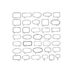 Fototapeta premium Set of Hand Drawn Speech and Thought Bubbles