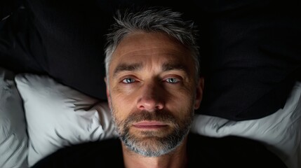Close-Up Portrait of Man with Short Grey Hair and Intense Gaze