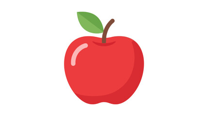 Vibrant red apple illustration against white backdrop representing healthy snack concepts