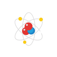 Simplified atom illustration showcasing electrons orbiting a central nucleus structure visual