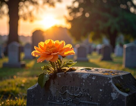 Flor , lapide ,cemit&eacute;rio 
