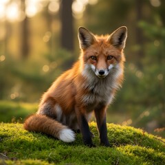 Aesthetic Red Fox in Soft Forest Light, Dreamy Natural Portrait