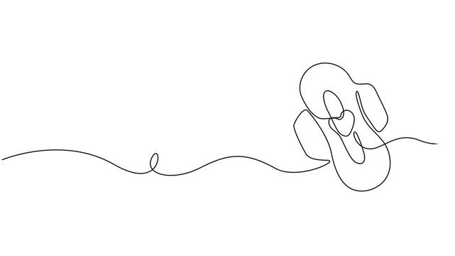Self drawing line animation sanitary pad continuous one single line drawn concept video, Animated vector illustration design of doodle sanitary pad, female, menstruation, protection, hygiene. 4k.