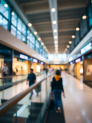 Abstract blur modern shopping mall interior background