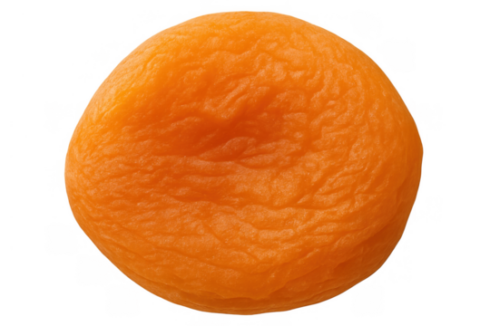 Dried apricot on a transparent background, offering a healthy, sweet, and natural snack or baking ingredient