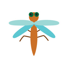 Adorable Dragonfly Insect Illustration A Colorful Flat Design Depicting Nature's Beauty in Detail