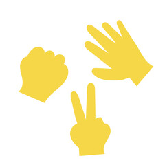 じゃんけんのシンプルなアイコン素材