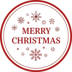 Merry Christmas Badge Vector with Snowflakes.
