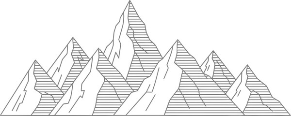 Stylized mountain range illustration