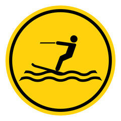 Water Skiing Area Symbol Sign, Vector Illustration, Isolate On White Background Label. EPS10