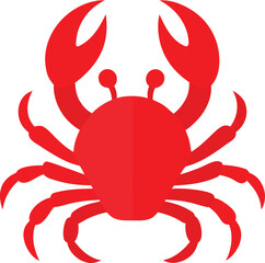 Realistic red crab icon isolated on white background