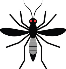 Single mosquito illustration on white background