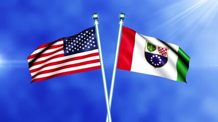 USA and Federation of Bosnia and Herzegovina Flag Loop