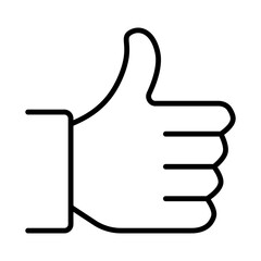 Thumbs Up Line Art Icon Positive Feedback, Approval, and Agreement Symbol
