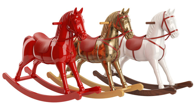 Nostalgic rocking horses evoke childhood joy and classic holiday cheer
